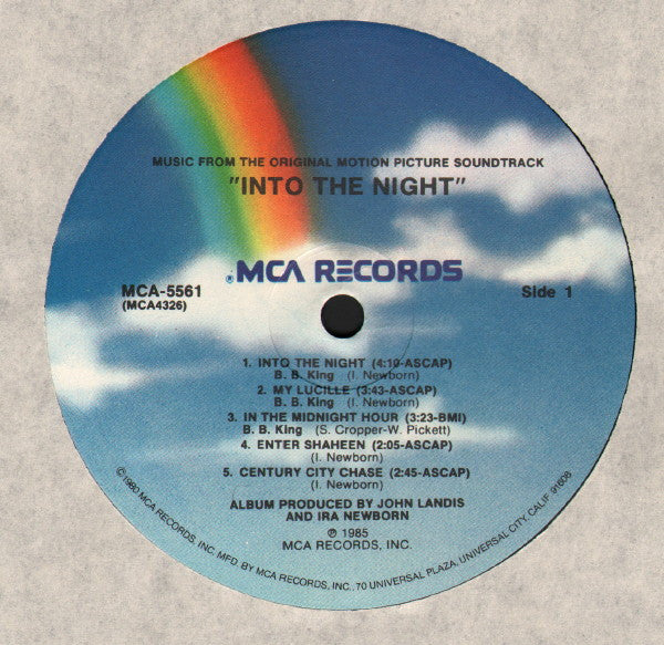 Various : Into The Night (Music From The Original Motion Picture Soundtrack) (LP, Album, Comp, Pin)