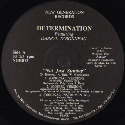 Determination Featuring Darryl D'Bonneau : Not Just Sunday (12")