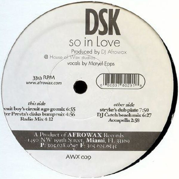 DSK : So In Love (12")