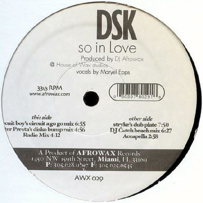 DSK : So In Love (12")