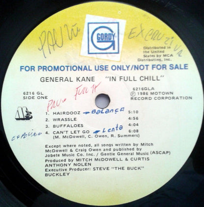 General Kane : In Full Chill (LP, Album, Promo)