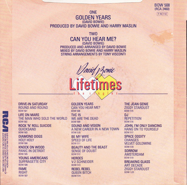 David Bowie : Golden Years (7", Single, RE, 4-P)