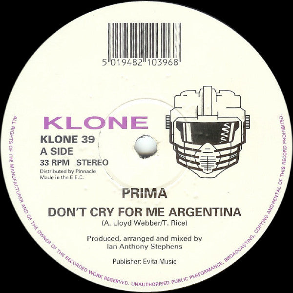 Prima (2) : Don't Cry For Me Argentina / I'm Coming To You (12")