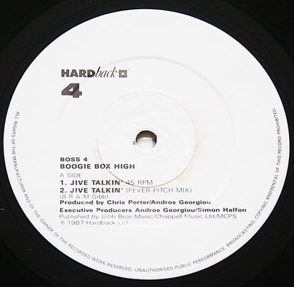 Boogie Box High : Jive Talkin' (12", Single, Pic)