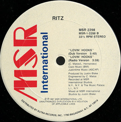 Ritz (8) : Lovin' Hooks (12", Single)