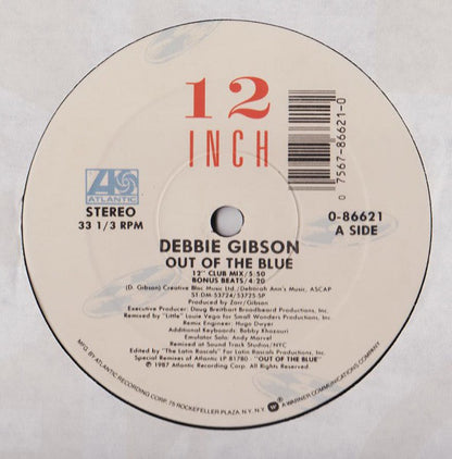 Debbie Gibson : Out Of The Blue (12", Single, Gen)