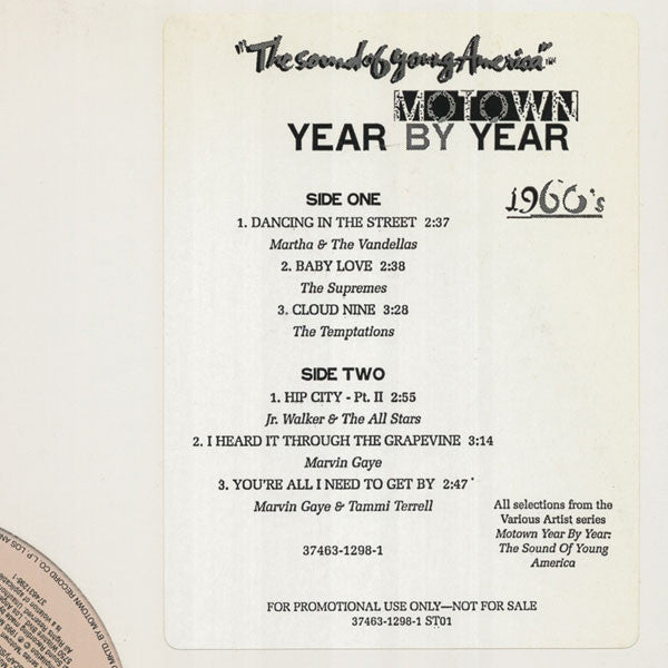 Various : Motown Year By Year - The Sound Of Young America 1960's (12", Comp, Promo)