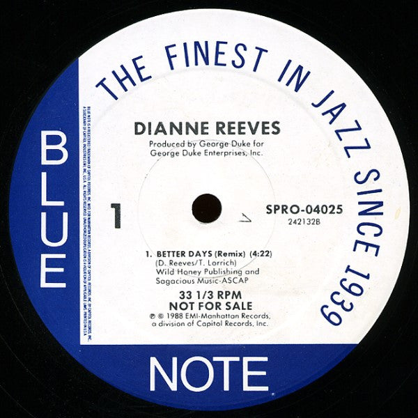Dianne Reeves : Better Days (Remix) (12", Single, Promo)