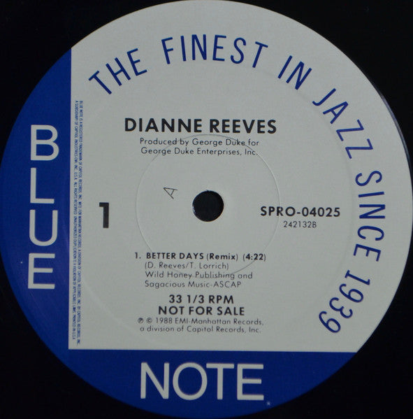 Dianne Reeves : Better Days (Remix) (12", Single, Promo)