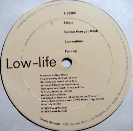 New Order : Low-life (LP, Album, Club)