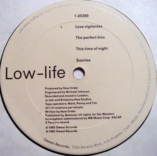 New Order : Low-life (LP, Album, Club)