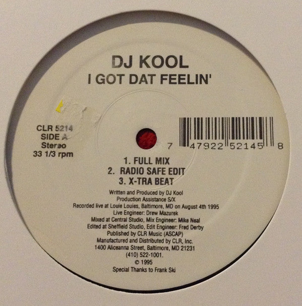 DJ Kool : I Got Dat Feelin' / Back To The Old School (12")
