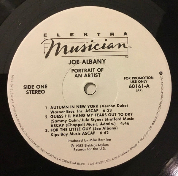 Joe Albany : Portrait Of An Artist (LP, Album, Promo)