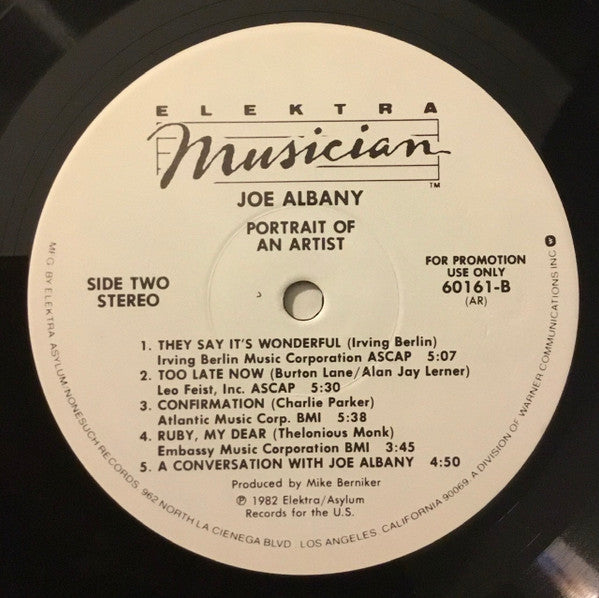 Joe Albany : Portrait Of An Artist (LP, Album, Promo)