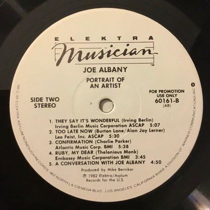 Joe Albany : Portrait Of An Artist (LP, Album, Promo)
