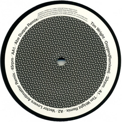 Tim Wright : Oxygen (Remixes) (12")