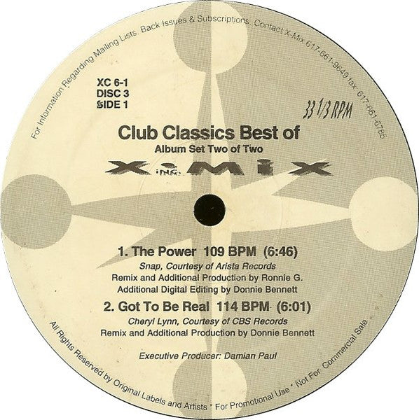 Various : X-Mix Club Classics Best Of (4x12", Comp, Promo)