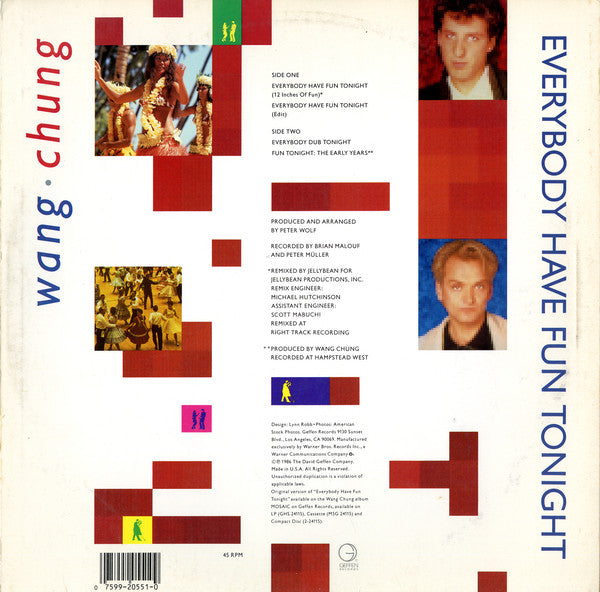 Wang Chung : Everybody Have Fun Tonight (12", Maxi)