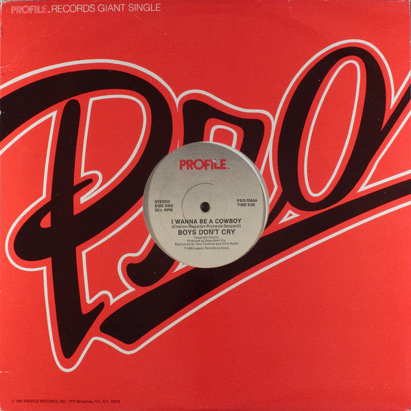 Boys Don't Cry : I Wanna Be A Cowboy (12", Single, Gia)