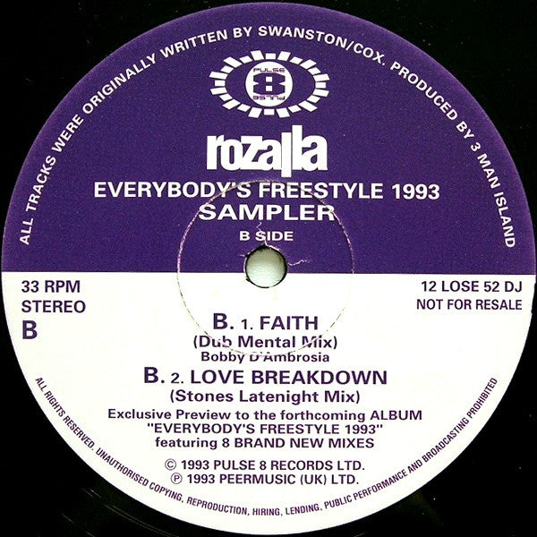 Rozalla : Everybody's Freestyle 1993 - Sampler (12", Promo)