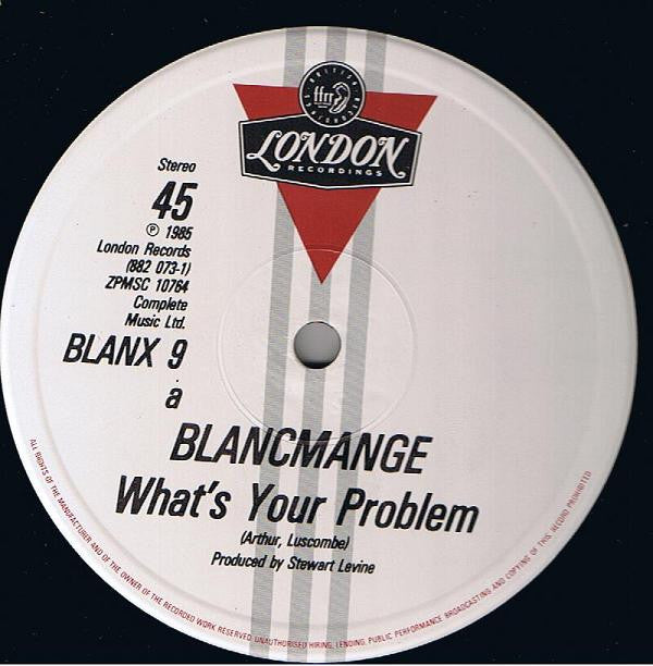Blancmange : What's Your Problem? (12", Single)