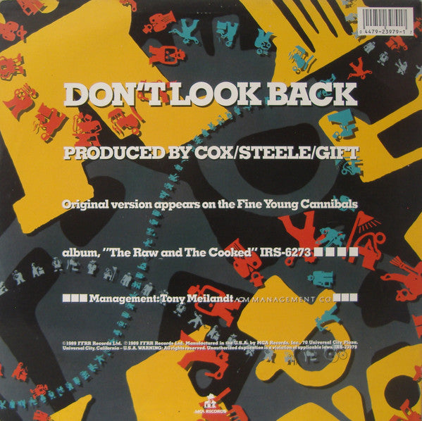 Fine Young Cannibals : Don't Look Back (Extended Version) (12", Single)