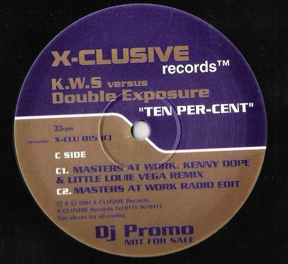 K.W.S. Versus Double Exposure : Ten Per-Cent (2x12", Promo)
