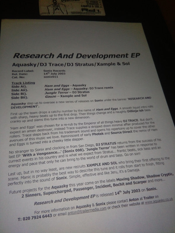 Various : Research & Development Part 1 (2x12", W/Lbl)