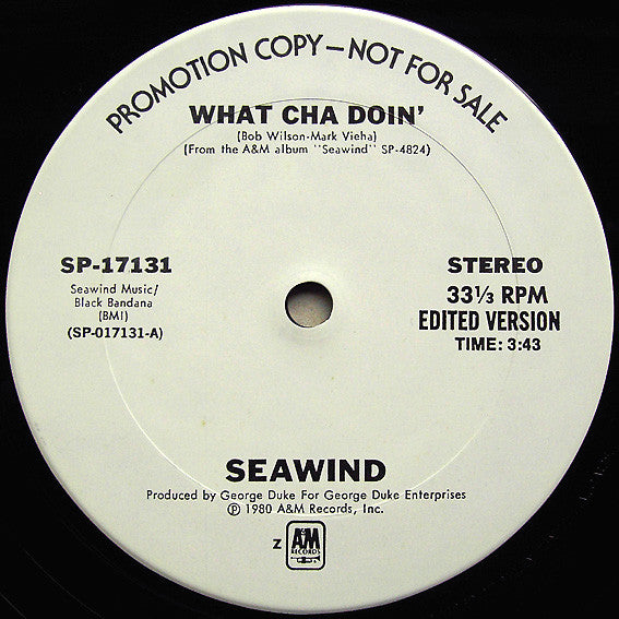 Seawind : What Cha Doin' (12", Single, Promo)