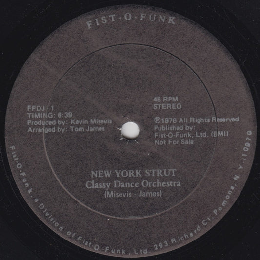 Classy Dance Orchestra : New York Strut (12", Promo)