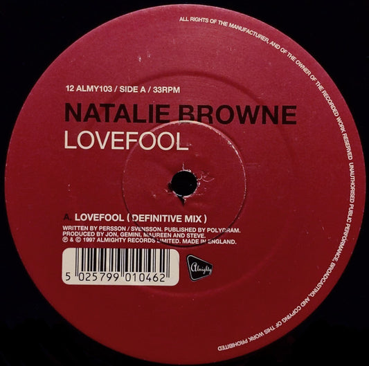 Natalie Browne : Lovefool (12")