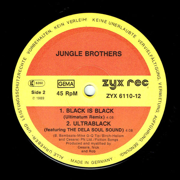 Jungle Brothers : Straight Out The Jungle (Remixed By DJ Soul Shock) + In Time (12")