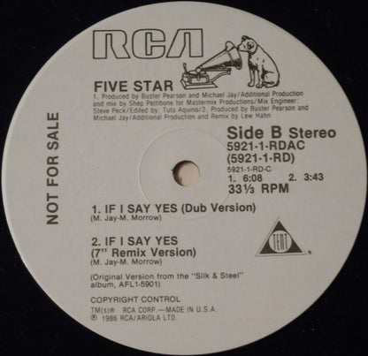 Five Star : If I Say Yes (12", Promo)