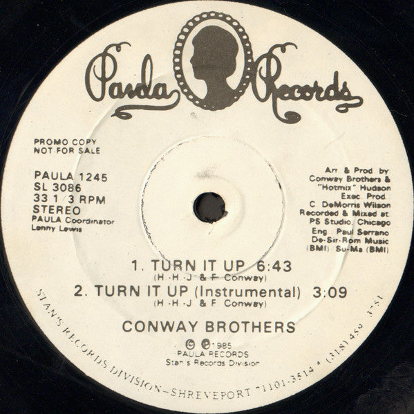 Conway Brothers* : Turn It Up (12", Promo)