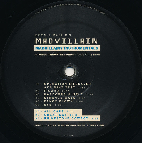 Doom* & Madlib's* - Madvillain : Madvillainy Instrumentals (2x12", Album)