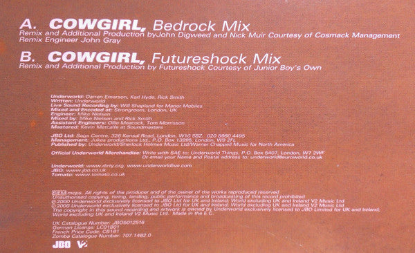 Underworld : Cowgirl (12", Single)
