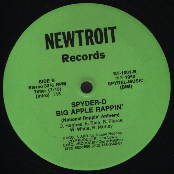 Spyder-D : Big Apple Rappin' (National Rappin' Anthem) (12")