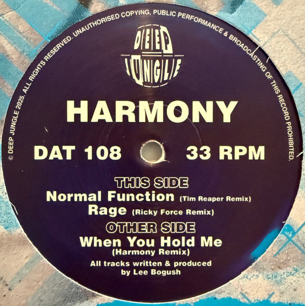 Harmony* : When You Hold Me / Normal Function / Rage (12")
