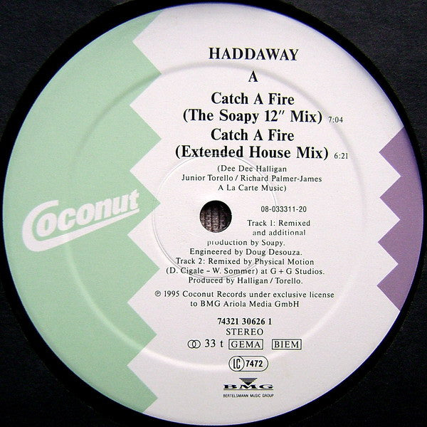Haddaway : Catch A Fire (Remix) (12")