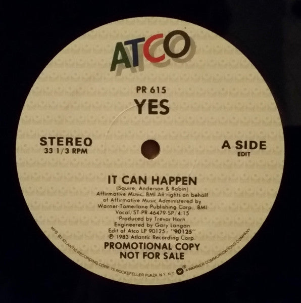 Yes : It Can Happen (12", Single, Promo)