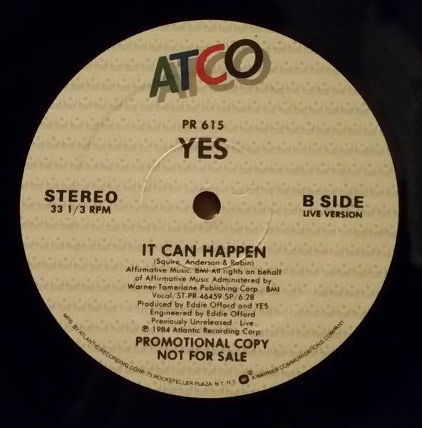Yes : It Can Happen (12", Single, Promo)