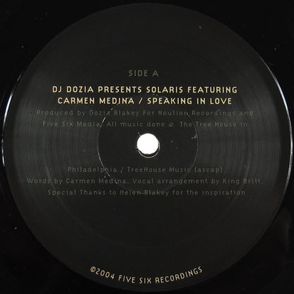 DJ Dozia Presents Solaris (19) : Speaking In Love (12")