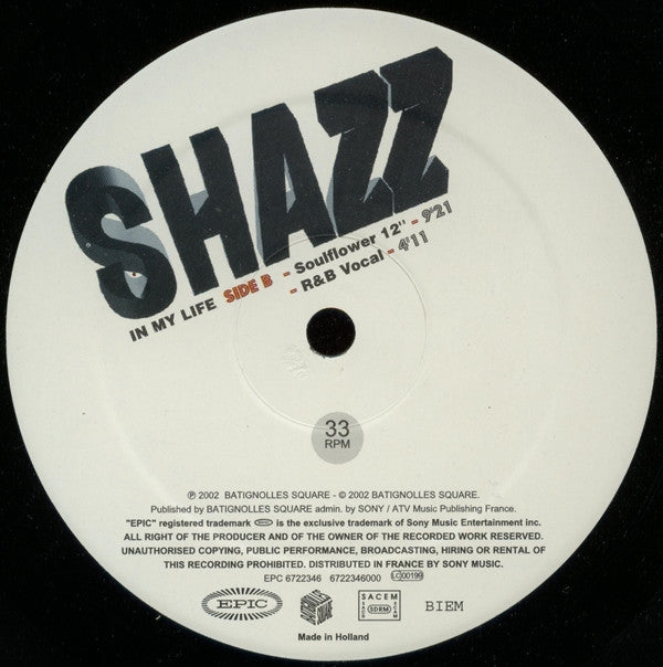 Shazz : In My Life (12")