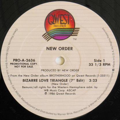 New Order : Bizarre Love Triangle (12", Promo)