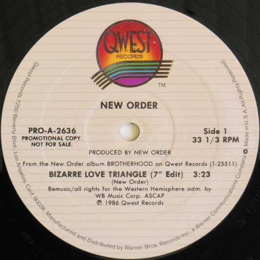 New Order : Bizarre Love Triangle (12", Promo)