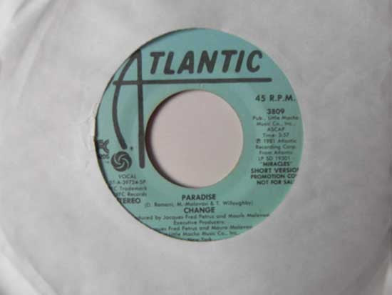 Change : Paradise (7", Single, Promo)