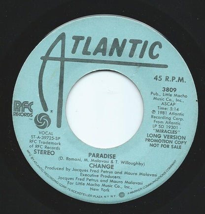Change : Paradise (7", Single, Promo)