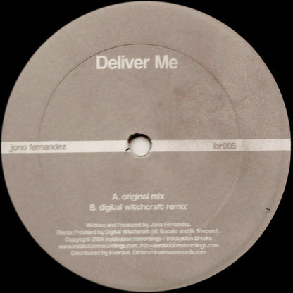 Jono Fernandez : Deliver Me (12")