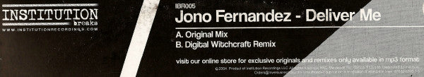 Jono Fernandez : Deliver Me (12")