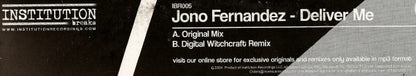 Jono Fernandez : Deliver Me (12")